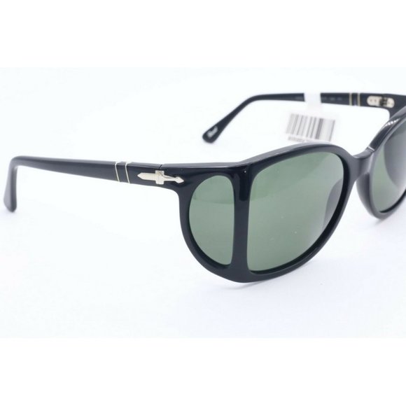 New Authentic Persol P00005 95/31 Black Square Sunglasses Grey Lenses 54mm - Picture 3 of 6